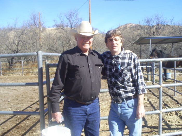 Leo with author J.P.S. Brown at his home in Patagonia, Arizona