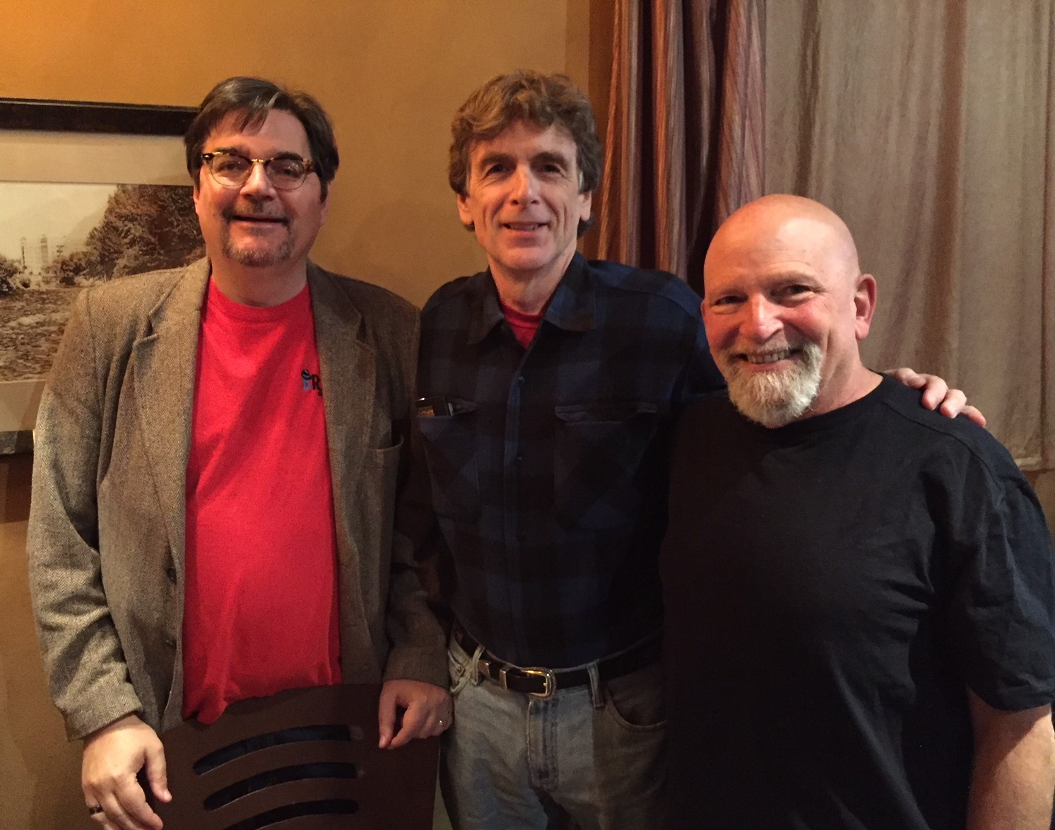 Leo with fellow Brash Books writers Phoef Sutton (l) and Craig Faustus Buck